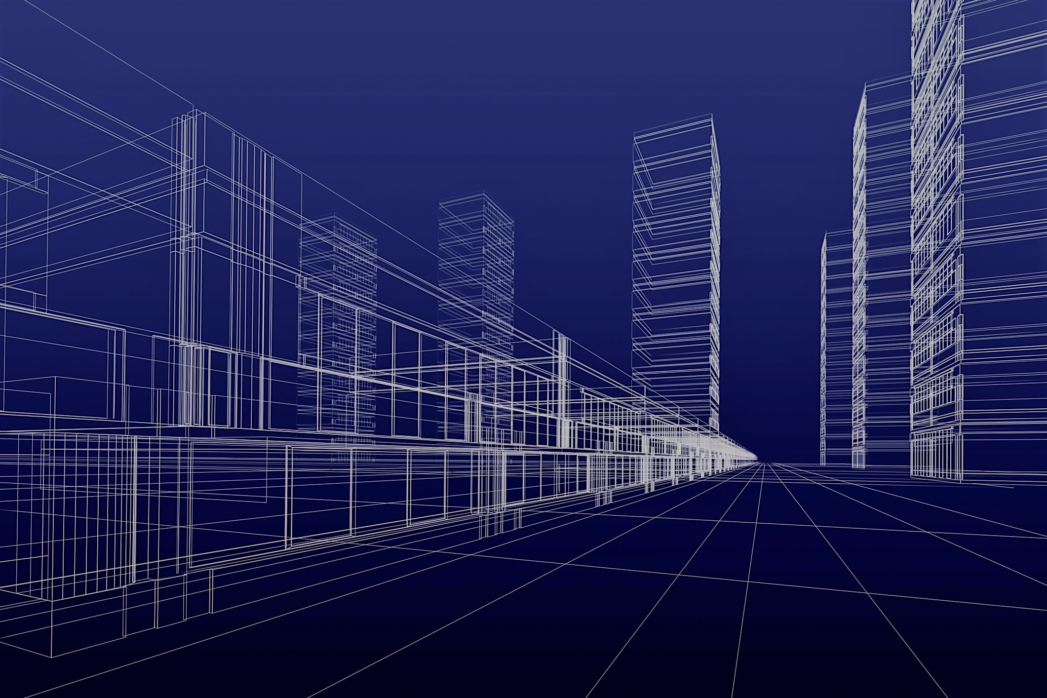 Abstract 3D construction of office building. Concept - modern city, modern architecture and designing